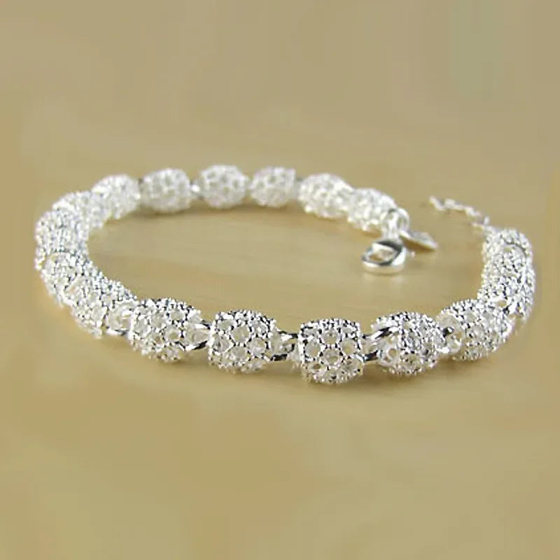 925 Silver Flower Beads Charm Bracelets
