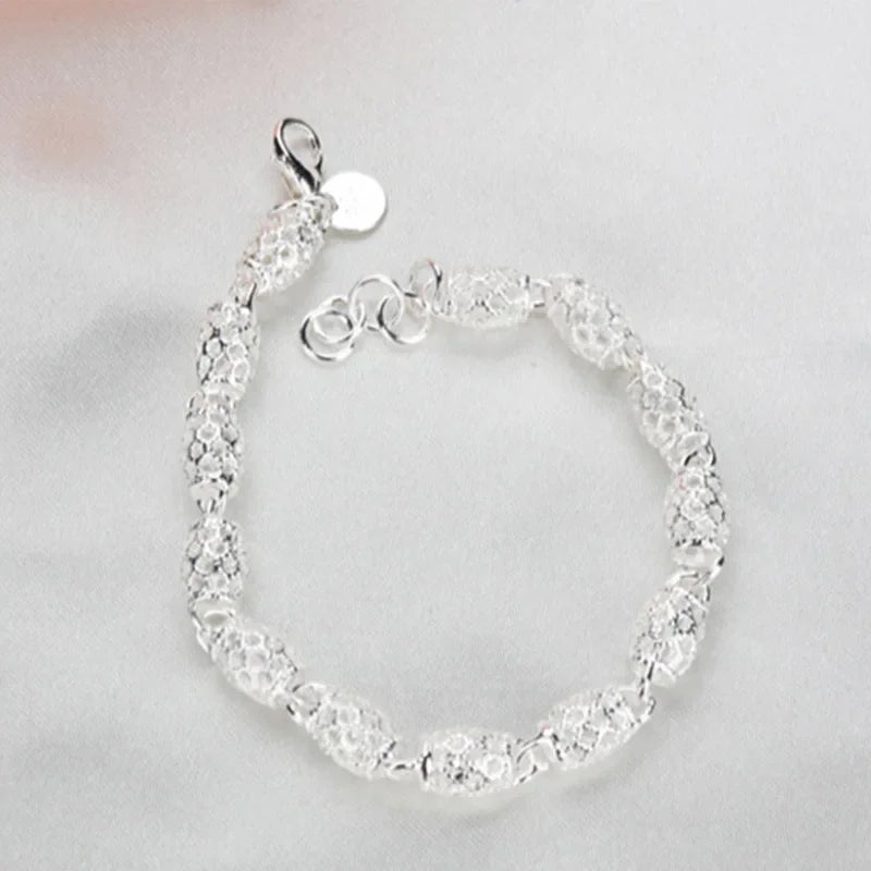 925 Silver Flower Beads Charm Bracelets